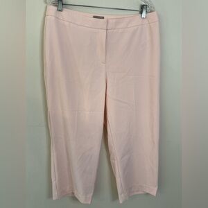 Chicos Elegant light Pink Women's cropped Pants straight leg flat front SZ Med